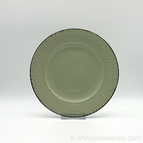 Set di stoviglie in ceramica di lusso verde chiaro personalizzato